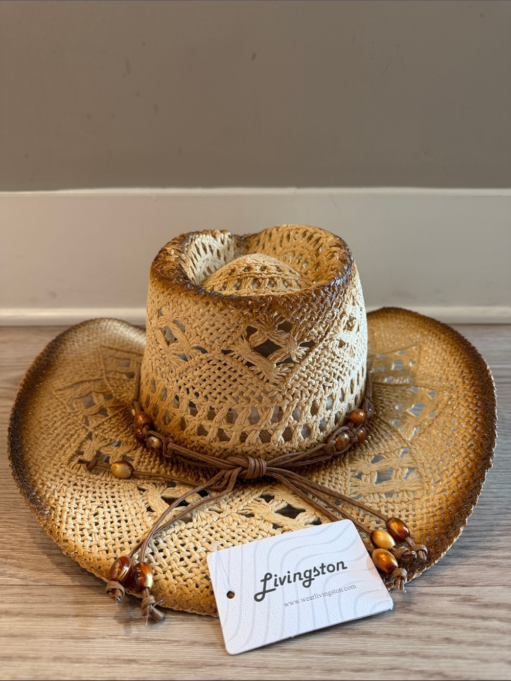 Women's Straw Cowboy Hat - Tan